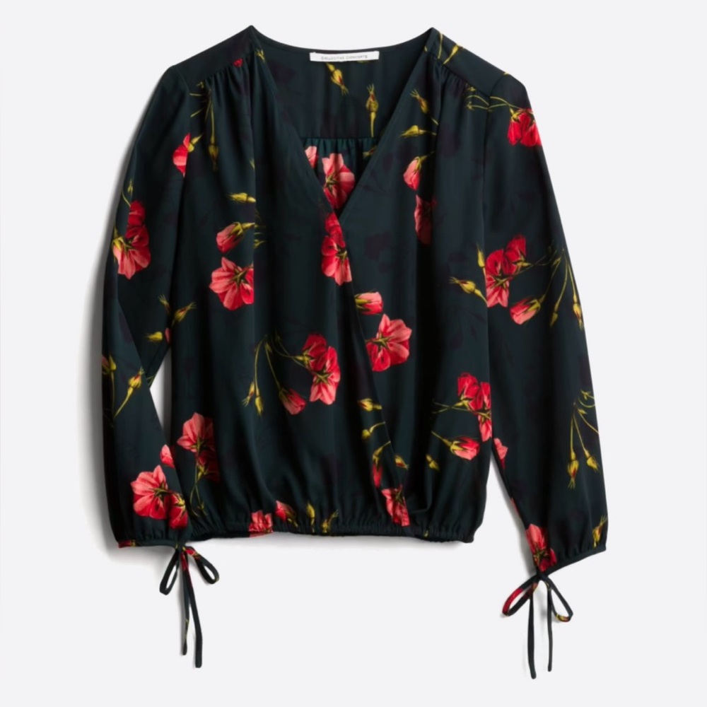 Aimee Tie Detail Surplice Top, size: XL